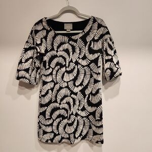 Maeve Black and White Mini Dress